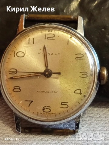 Стар механичен часовник Kienzle ANTI-MAGNETIC GERMANY работи 51436, снимка 6 - Антикварни и старинни предмети - 52350974