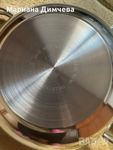 Луксозен дълбок тиган (соте) CAPTAIN COOK 18/10 INOX – ЧИСТО НОВ – ТОП качество, снимка 4 - Съдове за готвене - 53611181