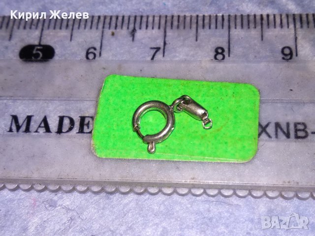 СТАРА ПОСРЕБРЕНА СТОМАНЕНА КАРАБИНКА ЗАКОПЧАЛКА За ГРИВНА КОЛИЕ ВЕРИЖКА 38294, снимка 5 - Бижутерийни комплекти - 40940688