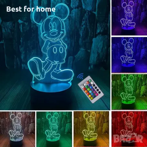 Mickey Mouse 3D LED лампа