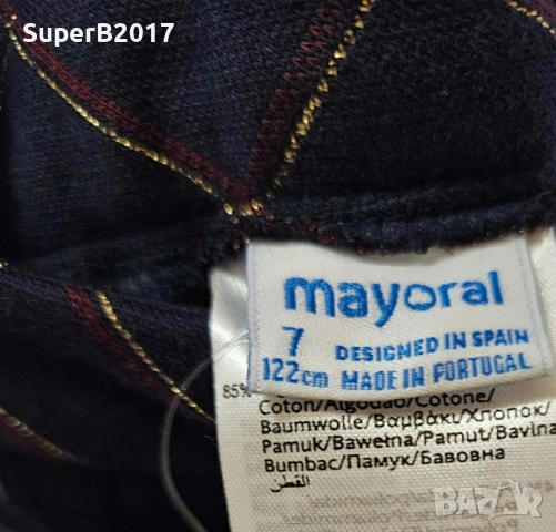 Продавам - стилен кариран гащеризон за момиче на Mayoral 98 см и 122 см, снимка 4 - Детски панталони и дънки - 52044766