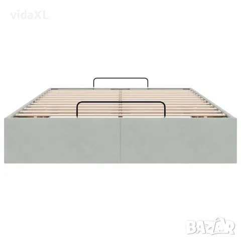 vidaXL Османска рамка за легло без матрак, светлосива 120x200см кадифе, снимка 7 - Спални и легла - 56146972
