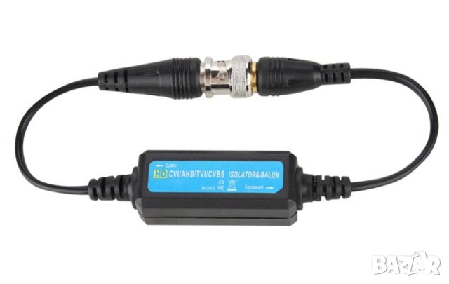 DC600V 100MOhm HD CCTV Video Ground Loop Isolator Twisted Pairs BNC Lightning Protection Video Balun, снимка 6 - Други - 41309832