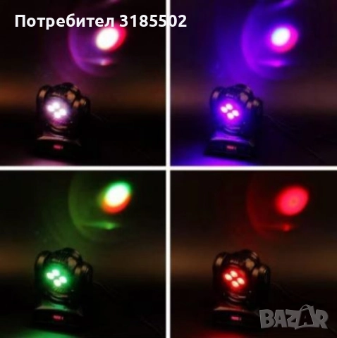 Двустранна роботизирана LED светлина (4+1)x10W RGBW – Компактна мощ за професионално сценично осветл, снимка 6 - Други - 51457062