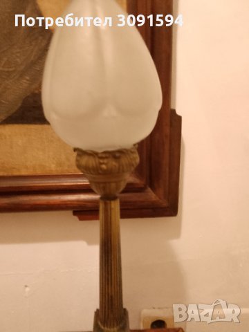 Арт Деко нощна ,настолна лампа бронз оргиналнално стъкло, снимка 9 - Антикварни и старинни предмети - 41706934