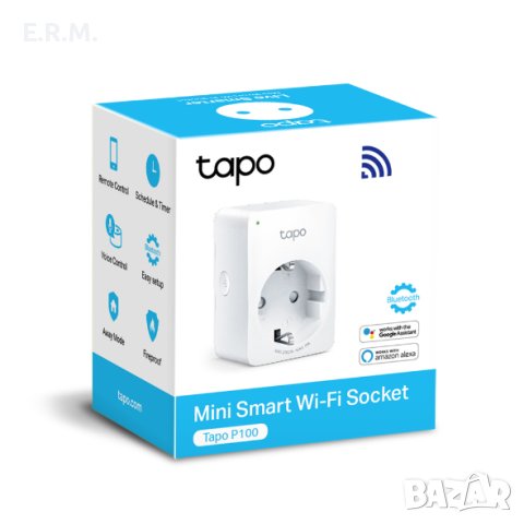 Смарт контакт TP-Link - Tapo P100, бял Wi-fi Smart контакт Alexa Hey Google , снимка 2 - Друга електроника - 42598131