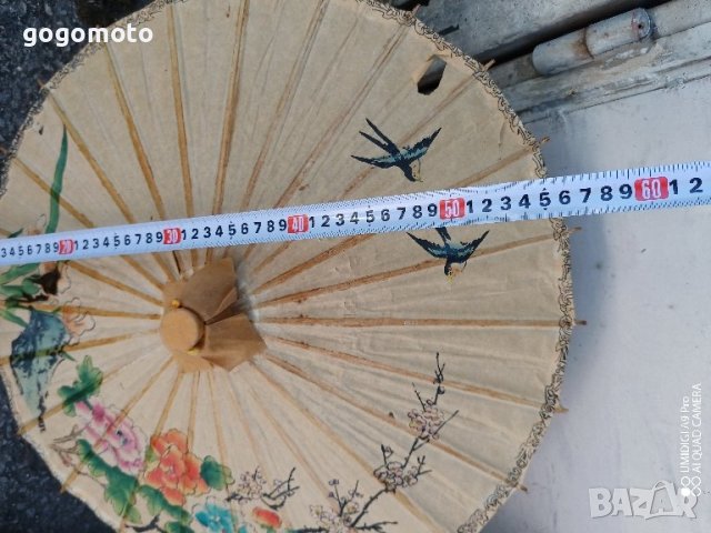 Стари, стар, ретро, винтидж, арт, старинен, азиатски чадър от бамбук, снимка 10 - Антикварни и старинни предмети - 44450546