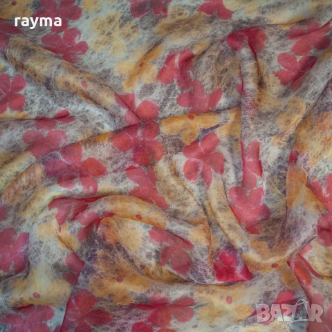 Плат дизайнерска органза естествена коприна принт цветя -50%, снимка 7 - Поли - 34474519