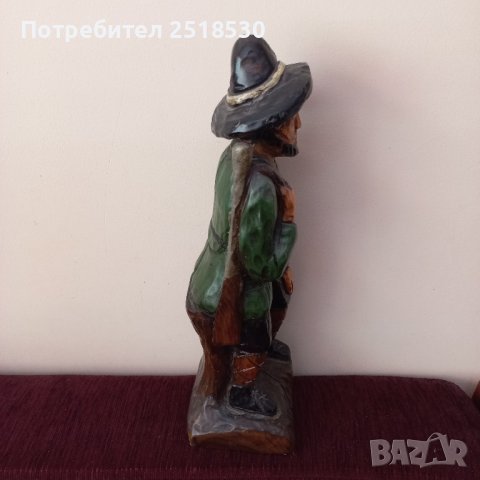 Фигура на ловец- дърворезба , снимка 5 - Антикварни и старинни предмети - 41933082