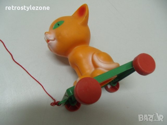 оф.6634 стара детска играчка   - размер 14,5 / 11,5 / 11,5 см   - дърво , синтетика , гума , снимка 2 - Други ценни предмети - 38643600