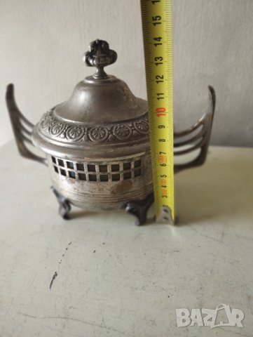 посребрена метална захарница арт нуво, снимка 2 - Други ценни предмети - 41929768