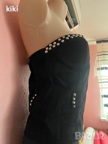 Hot steet act M Дамски черен корсет с метални елементи , снимка 2 - Корсети, бюстиета, топове - 53454648