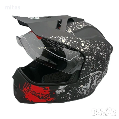 Кросова каска с визьор, Full Face, DOT, Размер: M; L; XL - Вело, Мото, снимка 2 - Аксесоари за велосипеди - 52147876