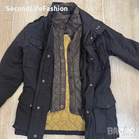 Мъжко подплатено яке Schott NYC, черно, размер S, снимка 2 - Якета - 52571721