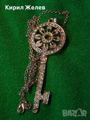 ПОСРЕБРЕНО КЛЮЧЕ - АРТ ПЕНДАНТ МЕДАЛЬОН ИНКРУСТИРАНО с ФАСЕТИРАНИ СКЪПОЦЕННИ КРИСТАЛИ 25169, снимка 13 - Колиета, медальони, синджири - 35363863