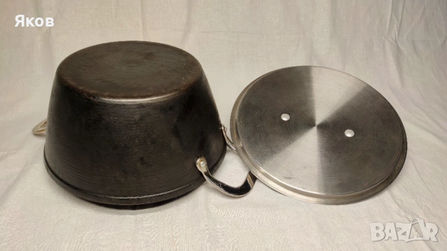 Чугунена тиган John Lewis 27 см x 15 см, снимка 3 - Съдове за готвене - 53691552