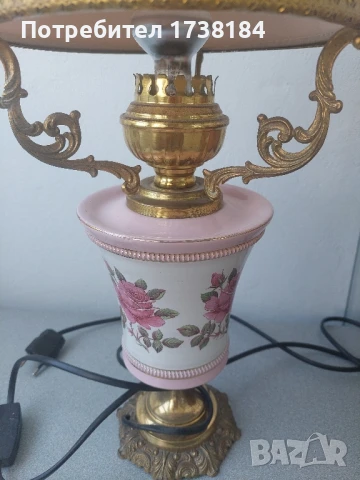 Стара порцеланова нощна лампа , снимка 2 - Антикварни и старинни предмети - 50826821