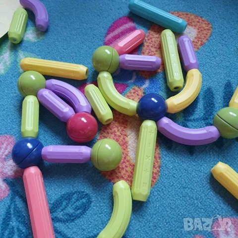 Бебешки комплект играчки - сглобяеми магнитни блокове, снимка 4 - Образователни игри - 42437412