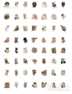 50 бр Коте Котета Котки самозалепващи лепенки стикери за украса декор ръчна изработка, снимка 2 - Други - 47598669