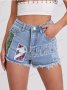 Дамски къси дънкови панталони от уличен колаж, 3цвята - 023, снимка 4
