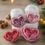 3d Сърце от листа рози роза силиконов молд форма шоколад гипс смола свещ сапун декор, снимка 3