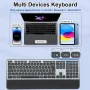 CITLLA K9100 Безжична Bluetooth клавиатура, Пълноразмерна с опора за китката, 3-степенна подсветка, снимка 6