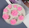 8 рози роза цветя силиконов молд форма декорация торта фондан, снимка 1