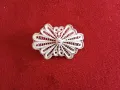 Малка сребърна брошка за ревер, снимка 2