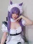 Аниме косплей лилава перука с две опашки Genshin Impact Keqing Cosplay, снимка 5