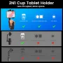 Стойка за таблет OHLPRO 2-в-1, държач за чаша за кола, регулируемо завъртане на 360°, 7"-11" таблет, снимка 3