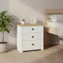 vidaXL Нощно шкафче, бяло, 46x40x57 см, бор, стил Панама（SKU: 282654）, снимка 2