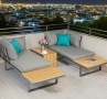 ❗ТОП ЦЕНА ❗ Градински комплект KANZA - модулен ъглов диван от алуминий с удобни възглавници и маса, снимка 1