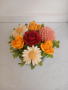 Кашпа с керамични цветя, снимка 1 - Декорация за дома - 44628760