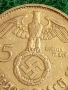 Сребърна монета 5 райхсмарки 1938г. Германия Трети Райх с Свастика за КОЛЕКЦИОНЕРИ 51761, снимка 3