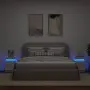 vidaXL Нощни шкафчета с LED осветление, 2 бр, бели, 35x39x55 см, снимка 4