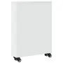 vidaXL Тясна количка за съхранение, бяла, 48x13x68 см, инженерно дърво, снимка 6