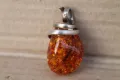 Кехлибарена висулка със сребърен обков, снимка 2