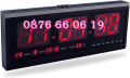 LED стенен електронен часовник 49 см, календар/термометър