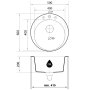 Кръгла Кухненска Мивка от гранит модел Пиза 45 500 x 500 mm - Графит, снимка 10