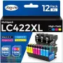 Нови 12 броя LC422XL мастилени касети за Brother MFC-J5340DW J5740DW J6940DW принтер мастило печат, снимка 1