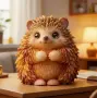 3D седнал таралеж таралежче ръце отпред силиконов молд форма свещи гипс сапун смола декорация , снимка 1
