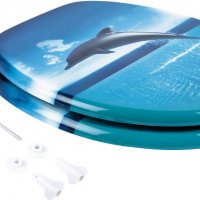  Calmwaters® тоалетна седалка с морски мотив делфин с механизъм за двойно плавно затваряне, снимка 9 - Други - 40058134