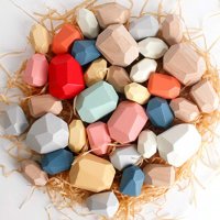 Montessori Wooden Stones 36 бр. Дървени Камъчета Монтесори за баланс / НОВО!, снимка 2 - Образователни игри - 34582915