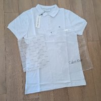 Тениска Calvin Klein с яка, снимка 2 - Тениски - 44446436