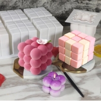 3D Кубче Рубик куб силиконов молд форма фондан гипс свещ шоколад, снимка 2 - Форми - 36040111