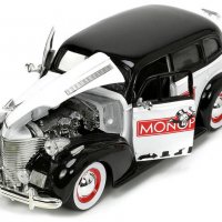 Метална кола Mr. Monopoly 1939 Chevy Master 1:24 Jada 253255048 , снимка 2 - Коли, камиони, мотори, писти - 38846555