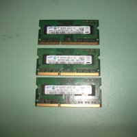 86.Ram за лаптоп DDR3 1333 MHz,PC3-10600,2Gb,Samsung.Кит 3 Броя, снимка 1 - RAM памет - 41830384