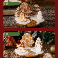 Релефни резци за Коледна къщичка – 8 части, снимка 1 - Форми - 44598116