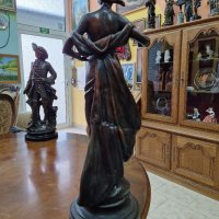Красива голяма антикварна авторска френска фигура статуетка , снимка 5 - Антикварни и старинни предмети - 40387892