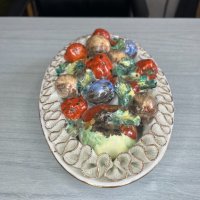 Декоративна порцеланова чиния с плодове. №4630, снимка 4 - Антикварни и старинни предмети - 42520785